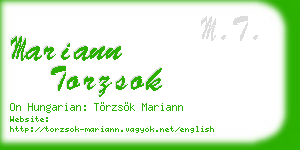 mariann torzsok business card