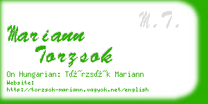 mariann torzsok business card